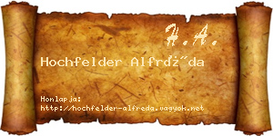 Hochfelder Alfréda névjegykártya